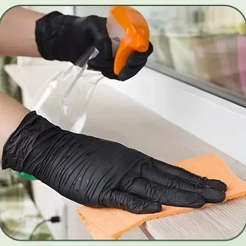 10-100pcs Gloves Disposible Latex Free Black Nitrile PVC Gloves Housework Cleaning Car Industry Gardening Pet Care Cooking Tools