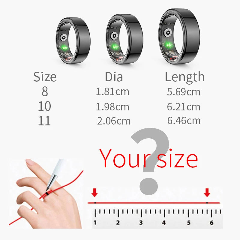 Pffee Lord Of The Rings For Women Man Luxury Jewelry Smart Ring Sport Gadgets Men Health Tracker Heart Rate Blood Oxygen Monitor