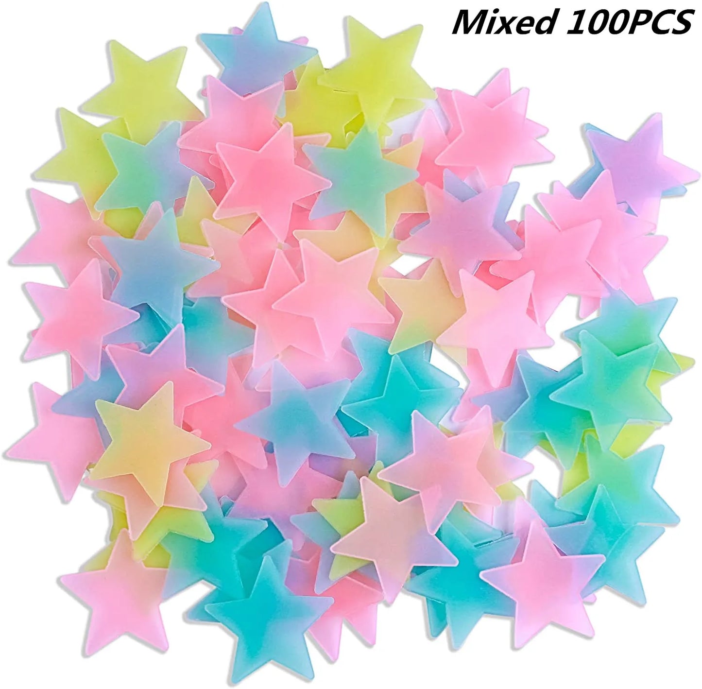 3D Hollow Star Energy Storage Fluorescent Glow In The dark Luminous On Wall Stickers For Kids Room living Room Decal