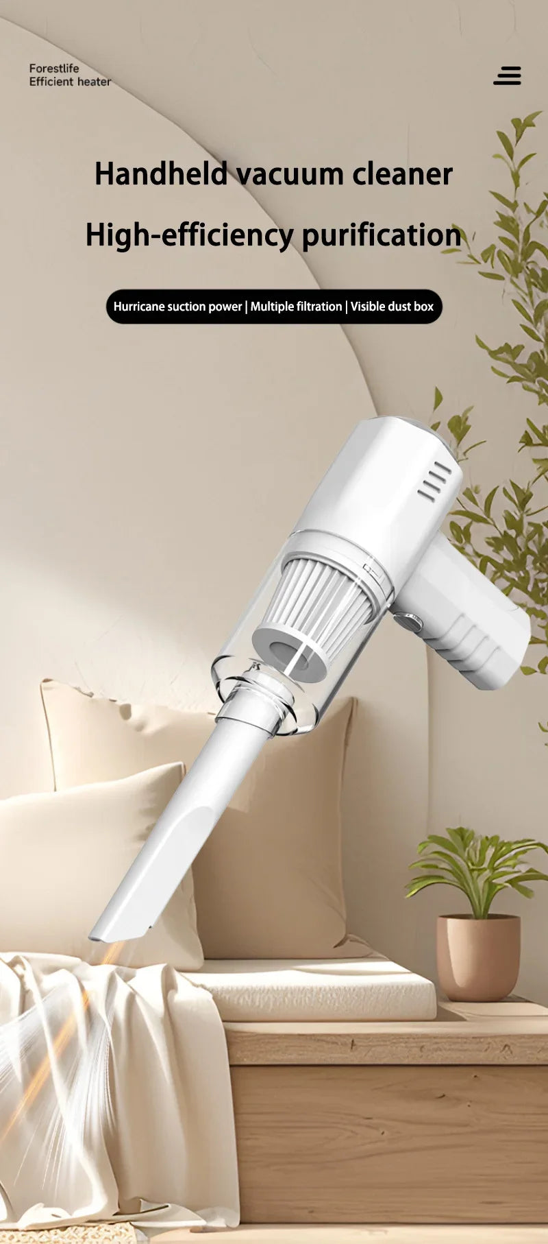 Xiaomi Youpin Portable Car Vacuum Cleaner Multifunction USB Charging Handheld Wireless Vacuum Cleaner Powerful Suction For Home