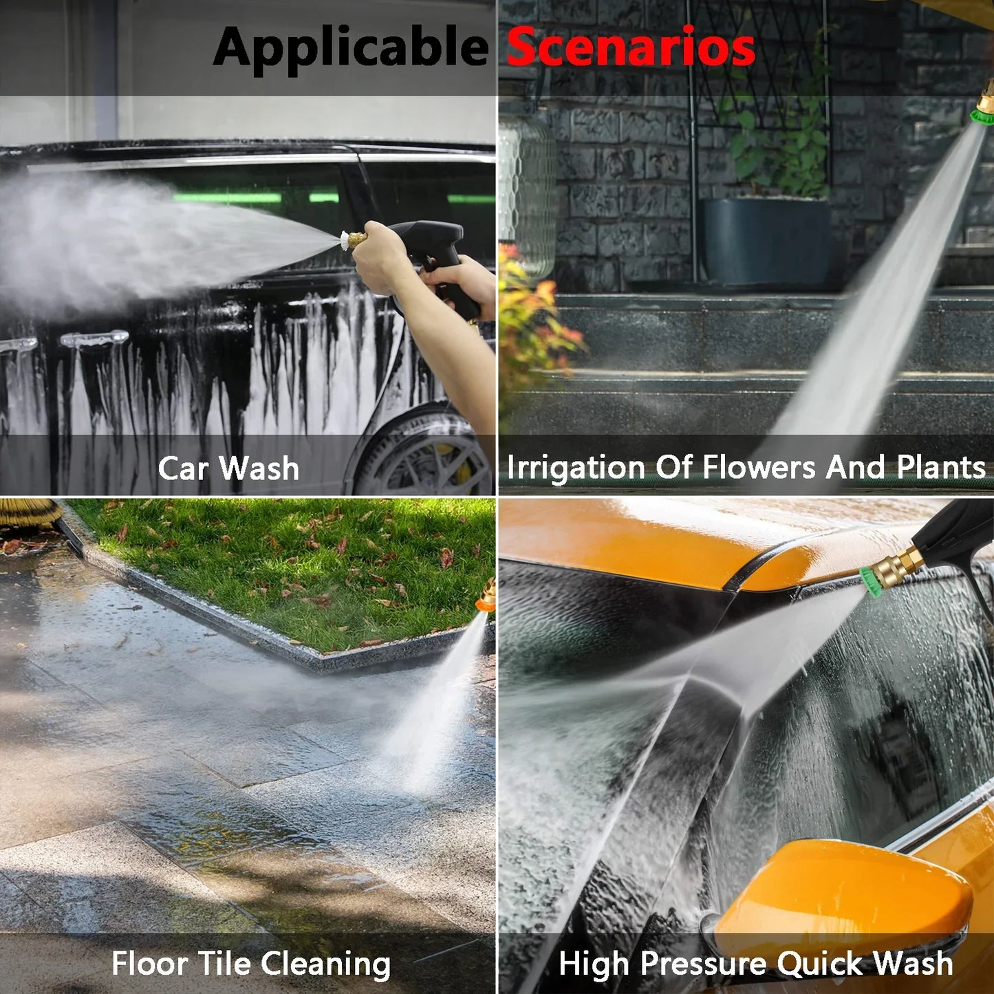 High Pressure Washer Gun , Car Washer Gun with 5 Nozzles and M22 Coupler For Car Washing And Garden Cleaning Tools