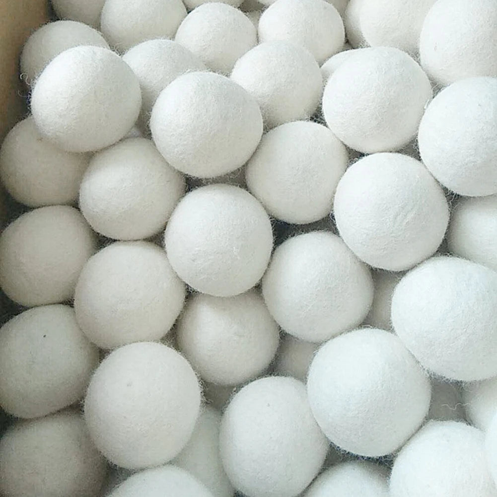 40-100pcs Laundry Balls Wrinkle Releasing Wool Pom-poms No Foam Natural Fabric Softener Handmade Deodorization Clothing Tools