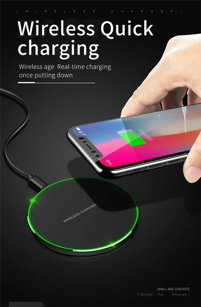 60W Wireless Charger Pad for iPhone 14 13 12 11 Pro Max X Samsung Xiaomi Huawei QC Power Bank Fast Charging Dock Station