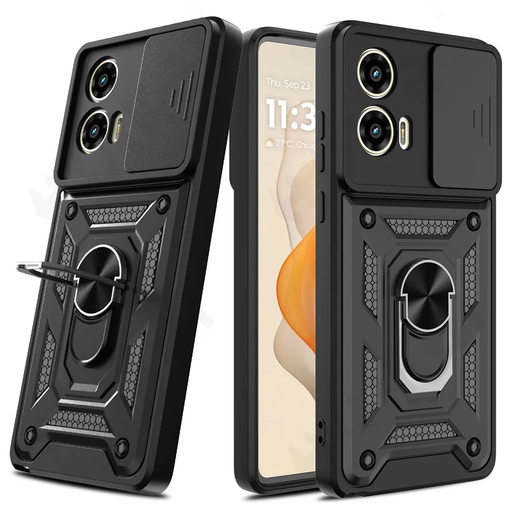 Case For Motorola Moto Edge 50 Pro Fusion 40 Neo G84 G54 4G Pro G34 G53 Camera Lens Cover Phone Case Ring Stand rotate Cover