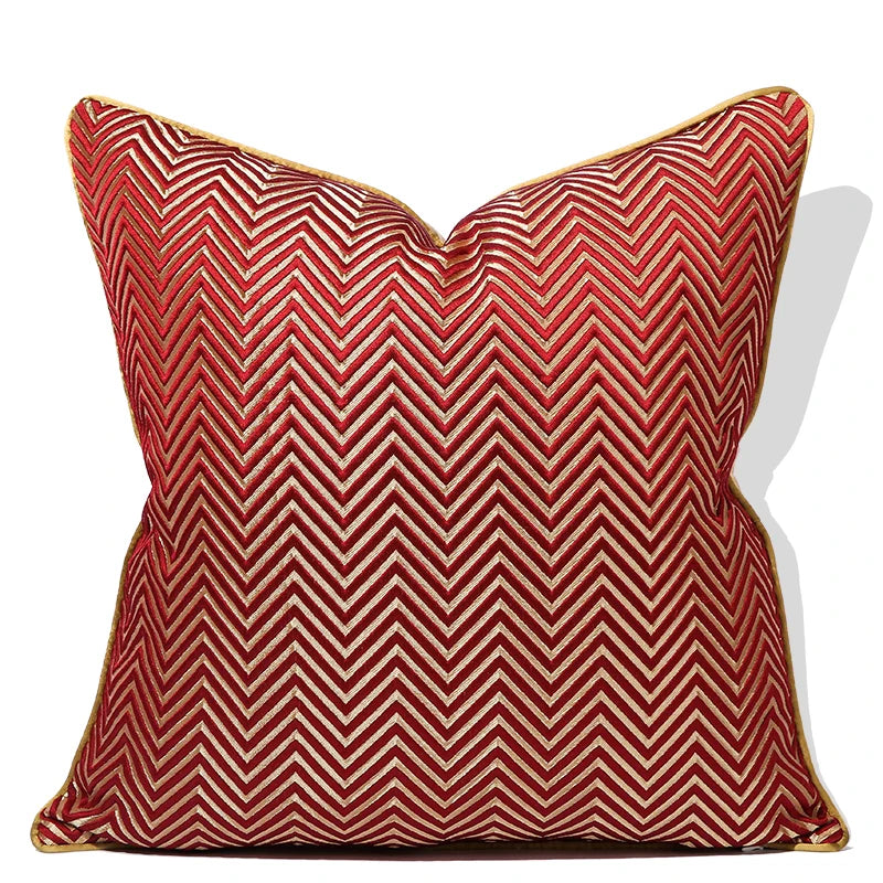Stripe Jacquard Square Cushion Cover, Beige, Grey, Brown, Pillow Covers for Sofa, Car, Living Room, Hot Popular