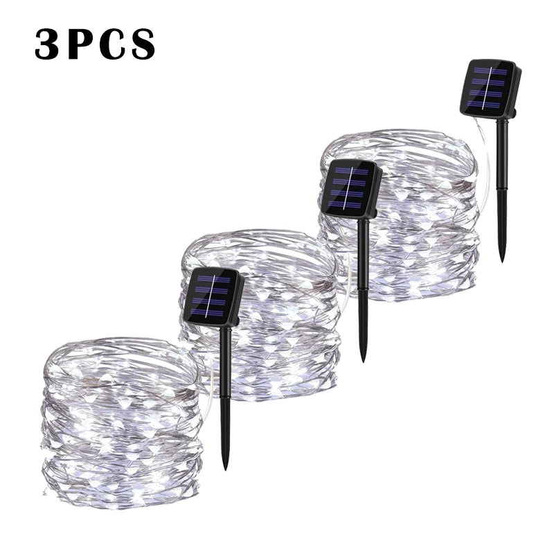 7m/12m/22m/32m/52m/102m LED Solar String Light Outdoor Garden Fairy Lights 1000 Leds Waterproof Lamp for Christmas Party Decor