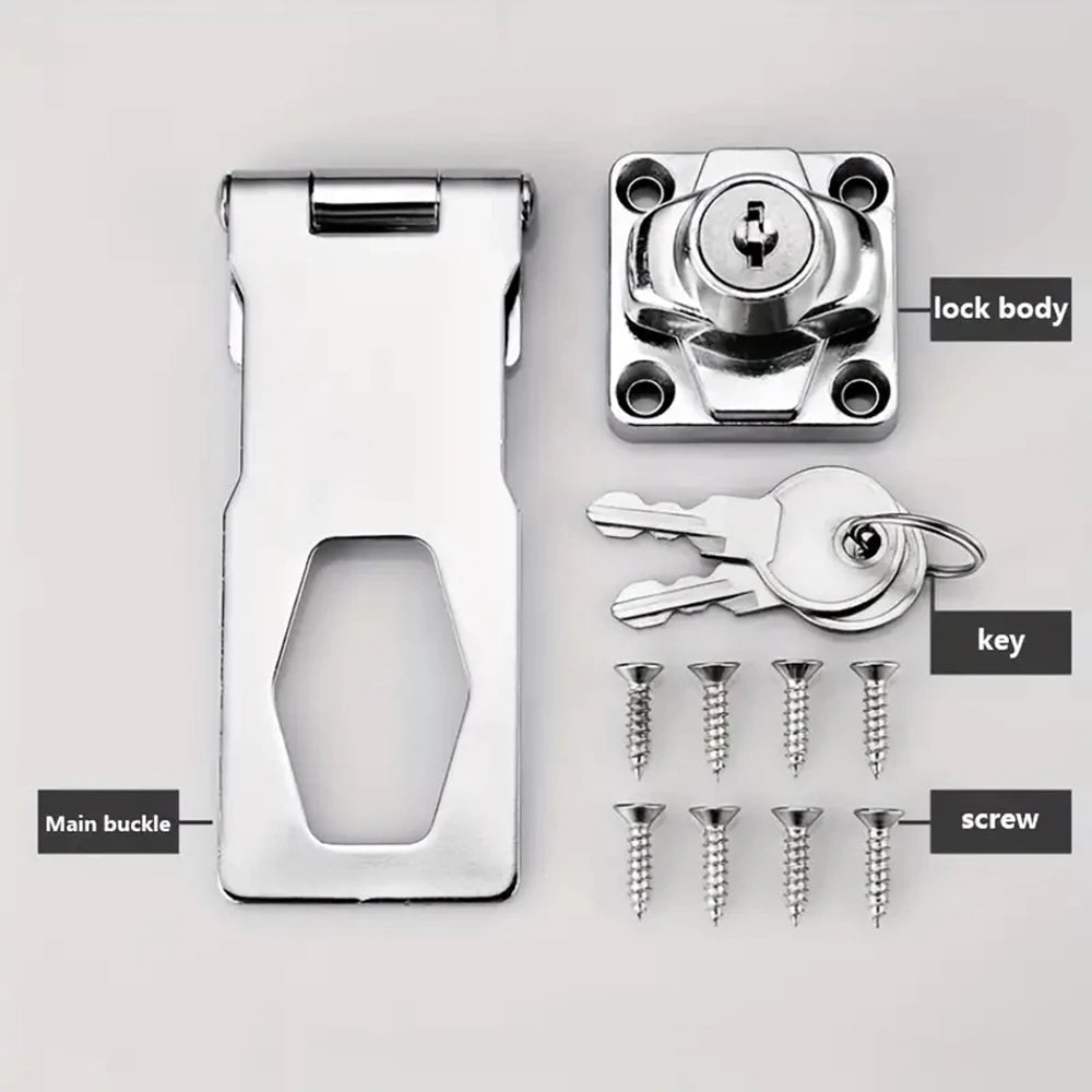 Locking Hasp Heavy Duty Locking Hasp Staple With Keys Padlock Cupboard Shed Garage Lock Office Cabinet Security Lock Hardware