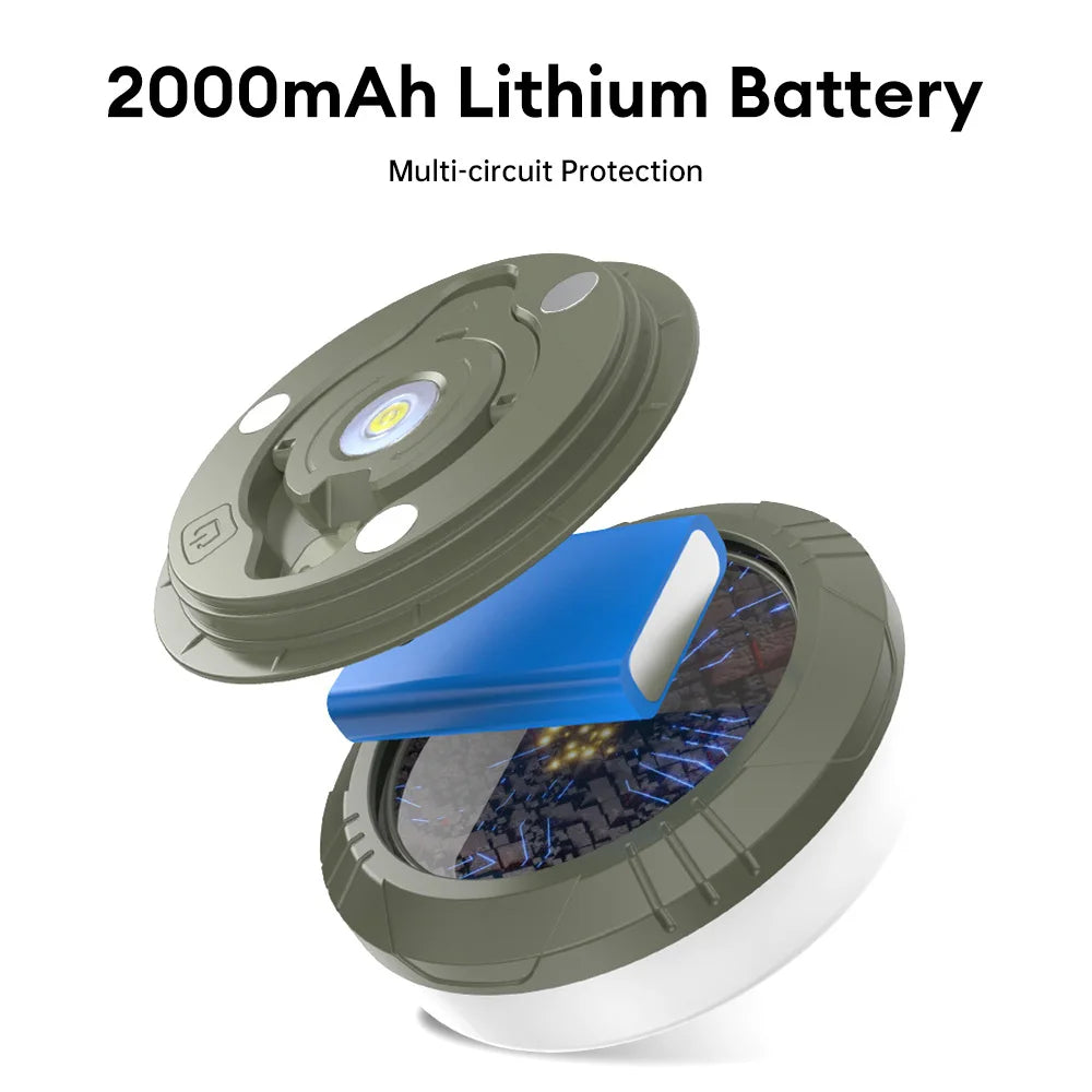 USB Rechargeable Camping Light Outdoor Tent Light XTE LED Flashlight with Magnet Hook 10 Meter Light Strip