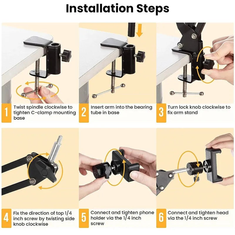 2025 NEW Flexible Arm Tripod For Phone Stand Table Folded Anchor 360° Rotation Online Desktop Laptop Video Live Shot Photography