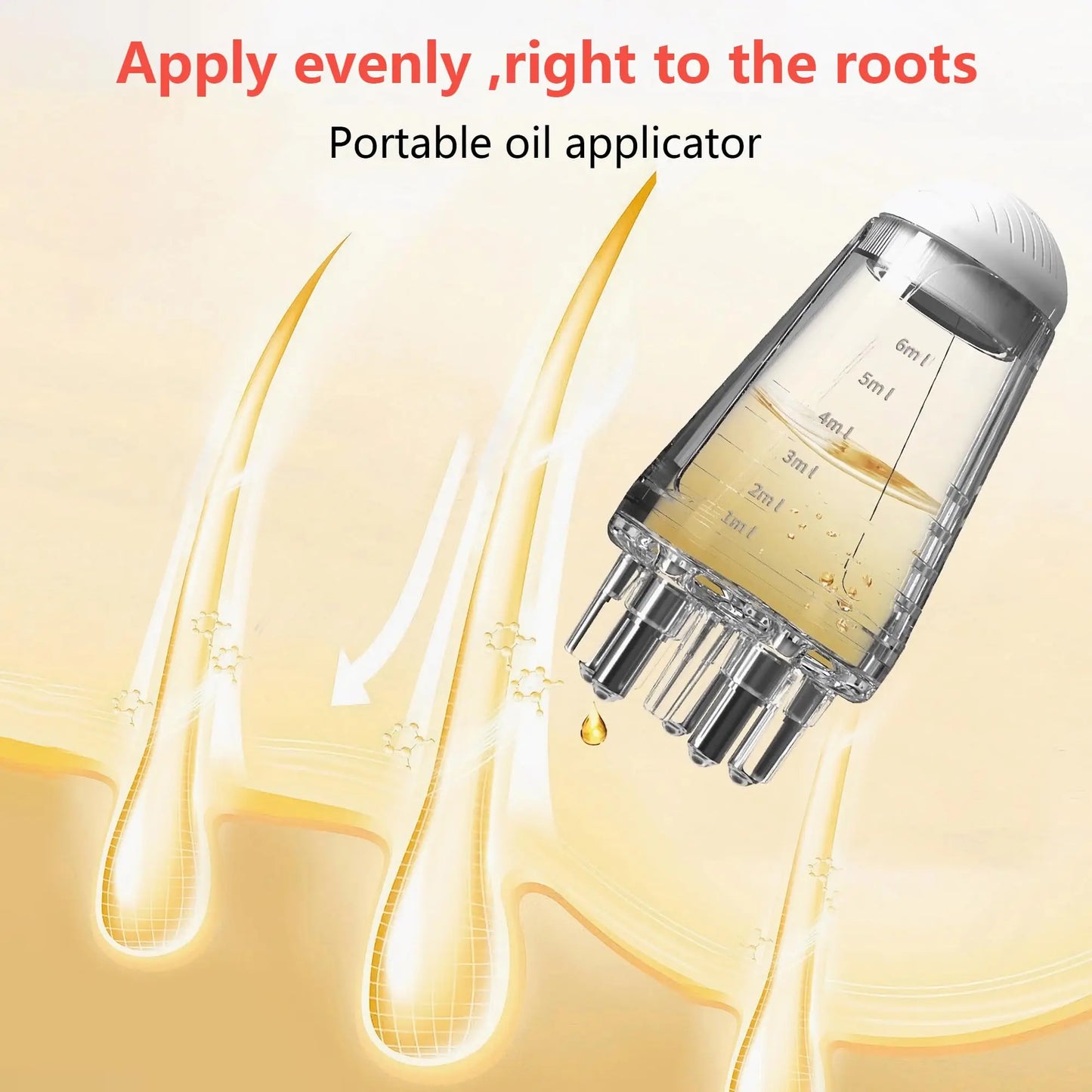 6ml Hair Oil Applicator Scalp Comb Ball Root Comb Applicator Bottle Scalp Massager Hair Growth Suitable for Various Liquids
