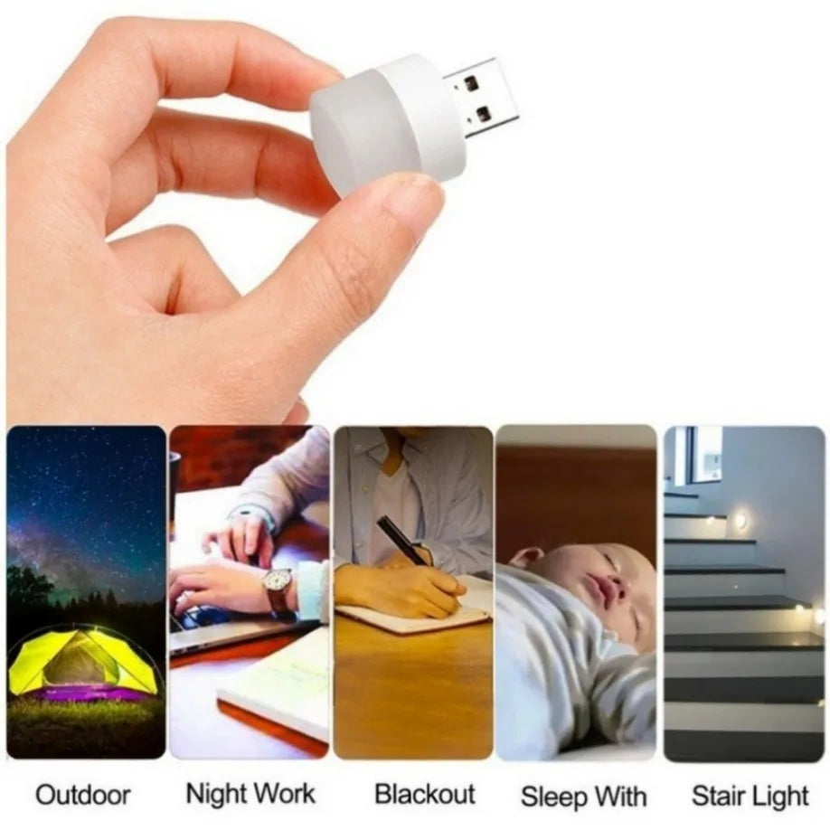 10pcs USB Plug LED Reading Lamps Eye Protection round Light for Computer Mobile Power Small Book Night Light