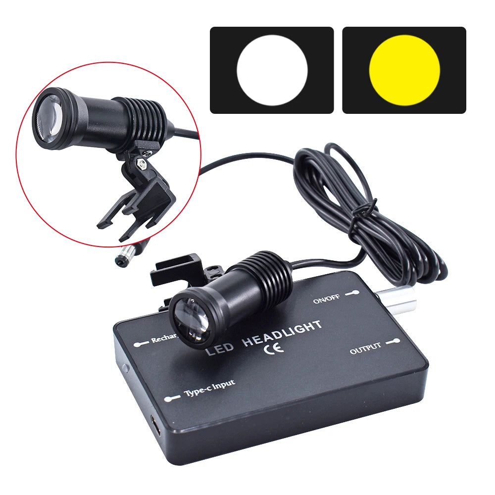 Dental Loupes Dental Magnifier Dental Lab Medical Loupes Magnification Binocular 2.5/3.5x Headlight Headlamp 3W/5W Seperately