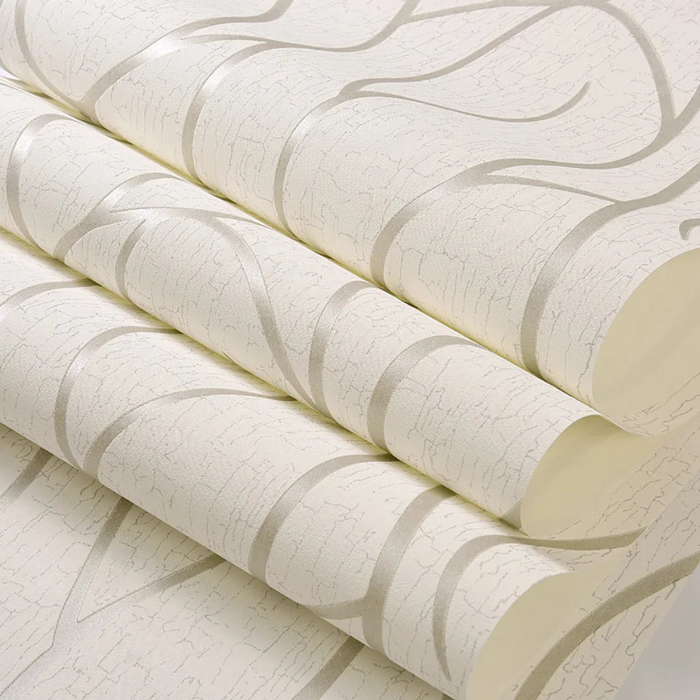 53cm minimalist modern European style non-woven wallpaper  3D curved stripe decoration  room background wall sticker