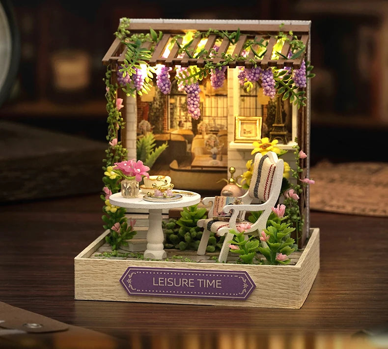 Mini Miniature Doll House DIY Small House Kit With Furniture Cover Making Room Toys Home Bedroom Decorations  Wooden DollHouse