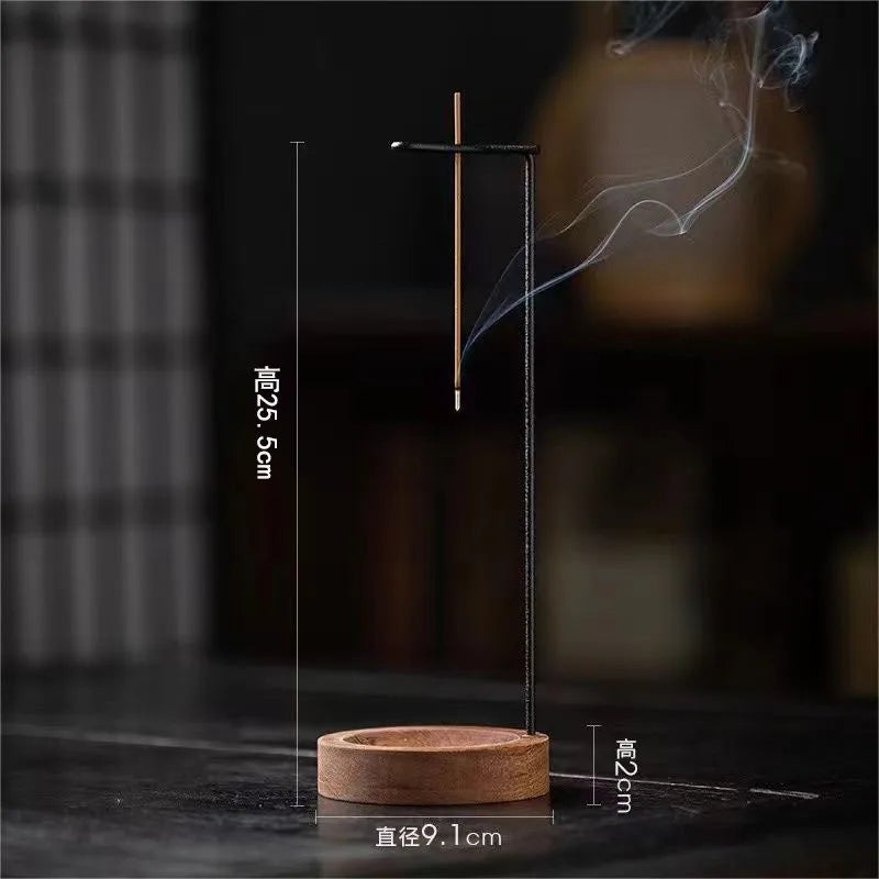 Creative Upside Down Incense Burner Incense Stick Holder Wooden Round Incense Tray Ornament Bedroom Home Yoga Decoration Crafts