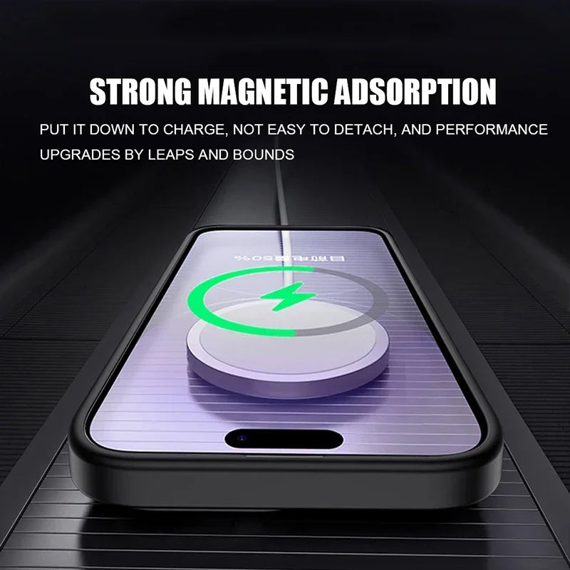 Luxury Matte Wireless Charge Translucent Case For iPhone 16 15 14 13 11 12 Pro Max Plus Magnetic For Magsafe High Quality Cover