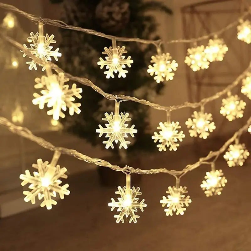 Snowflake LED String Lights LED Fairy Lights Battery Powered Fairy Light Wedding Party Garland Room Decorations Noel Navidad