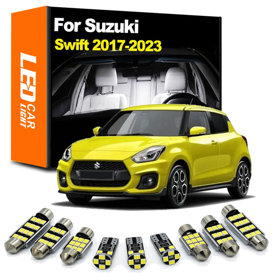 Zoomsee 9Pcs Bulb For Suzuki Swift For Swift Sport 2017-2020 2021 2022 2023 Car Interior LED Dome Reading Trunk Canbus Light Kit