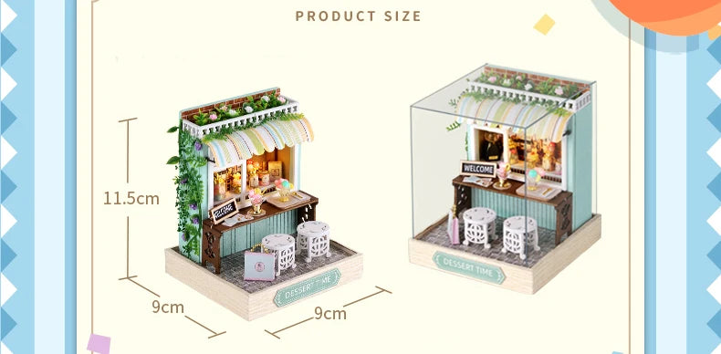 Mini Miniature Doll House DIY Small House Kit With Furniture Cover Making Room Toys Home Bedroom Decorations  Wooden DollHouse