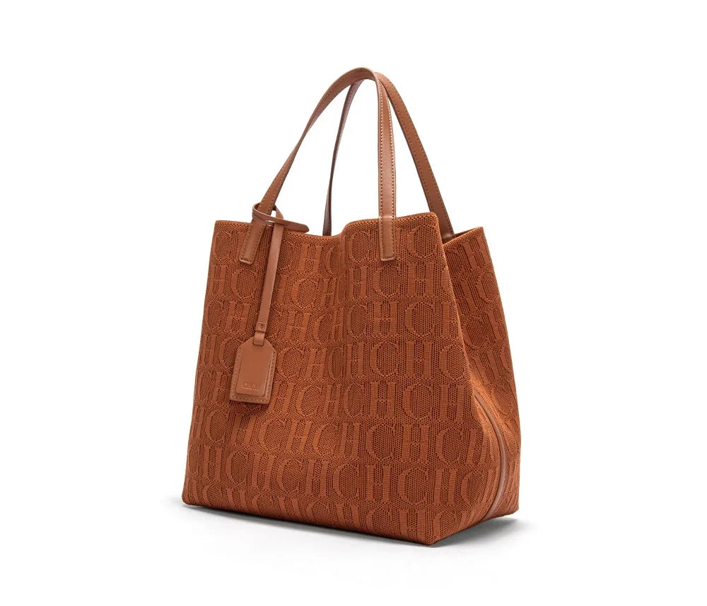 CH High-quality Temperament Ladies Handbag Handmade Large Capacity Women's Shoulder Bag Fashion Classic New Solid Color