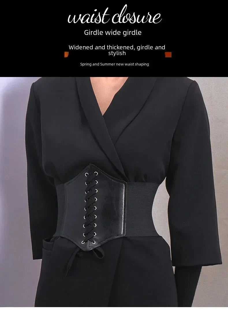 Elastic Loose Ladies Waist Belt Summer Versatile Decoration Dress Western Suit Coat Wide Waist Sealing Band Outerwear