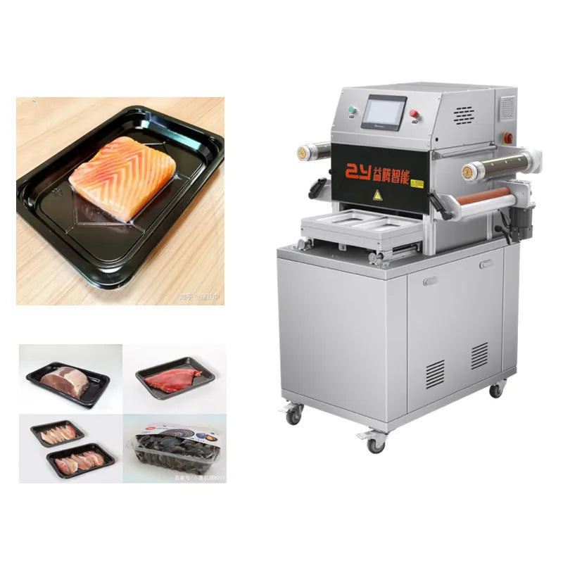 Hygine  Vacuum Plastic Skin Pack Machine Tray Sealer Packaging Machine for Food Seafood
