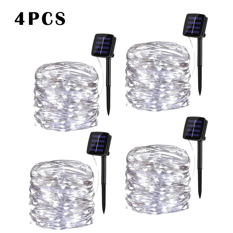 7m/12m/22m/32m/52m/102m LED Solar String Light Outdoor Garden Fairy Lights 1000 Leds Waterproof Lamp for Christmas Party Decor