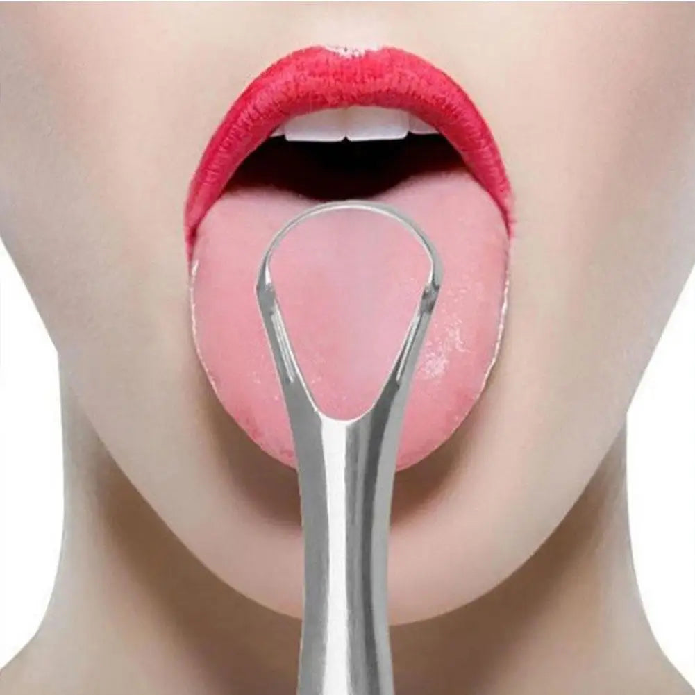 Stainless Steel Tongue Scraper Cleaner Adult Surgical Grade Eliminate Bad Breath Metal Tongue Scarper Brush Dental Scrapper Tool