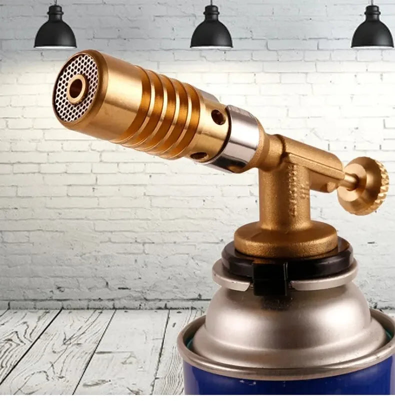 1set Picnic Barbecue Baking Cassette Stove Double-tube Spray Gun All-copper Flame Outdoor Barbecue Igniter Welding Gun Nozzle