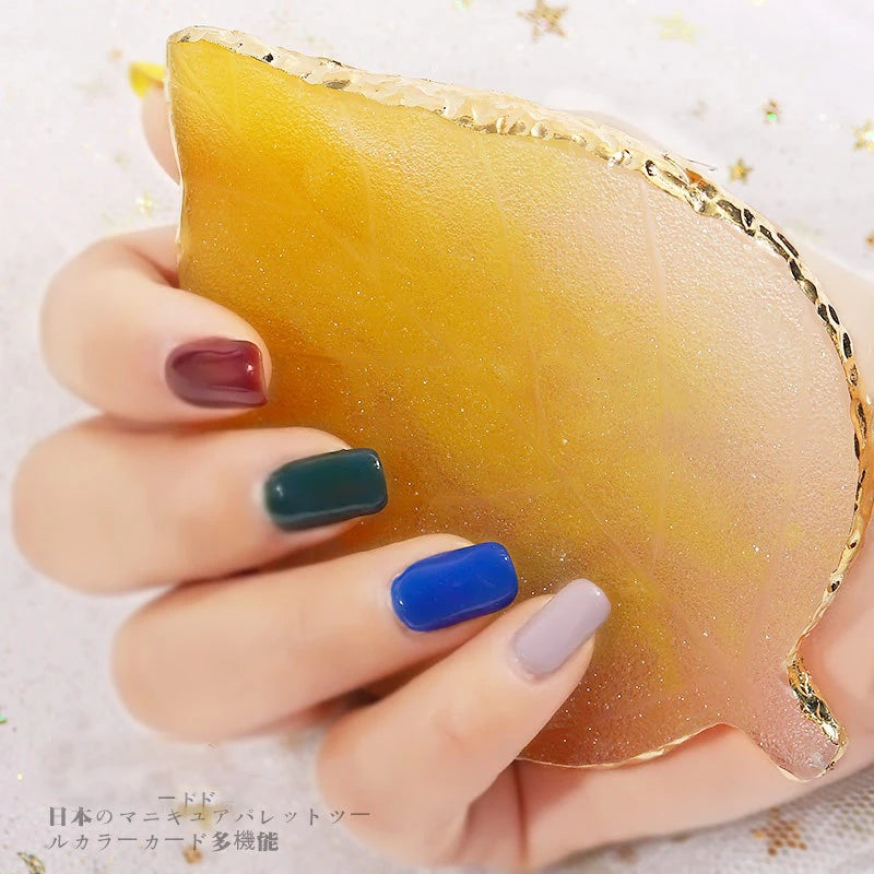 Natural Resin Stone Luxury Nail Art Palette Mix Color Drawing Pallet Gel Polish Display False Nail Tips Shelf DIY Manicure Tools