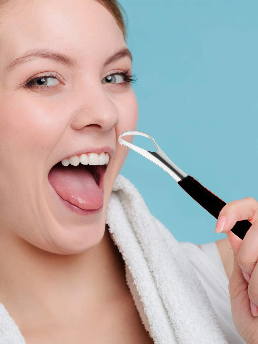 1Pcs Tongue Cleaner Portable Case Stainless Steel Tongue Scraper To Remove Bad Breath Mouth Cleaner Board Reuse Oral Care