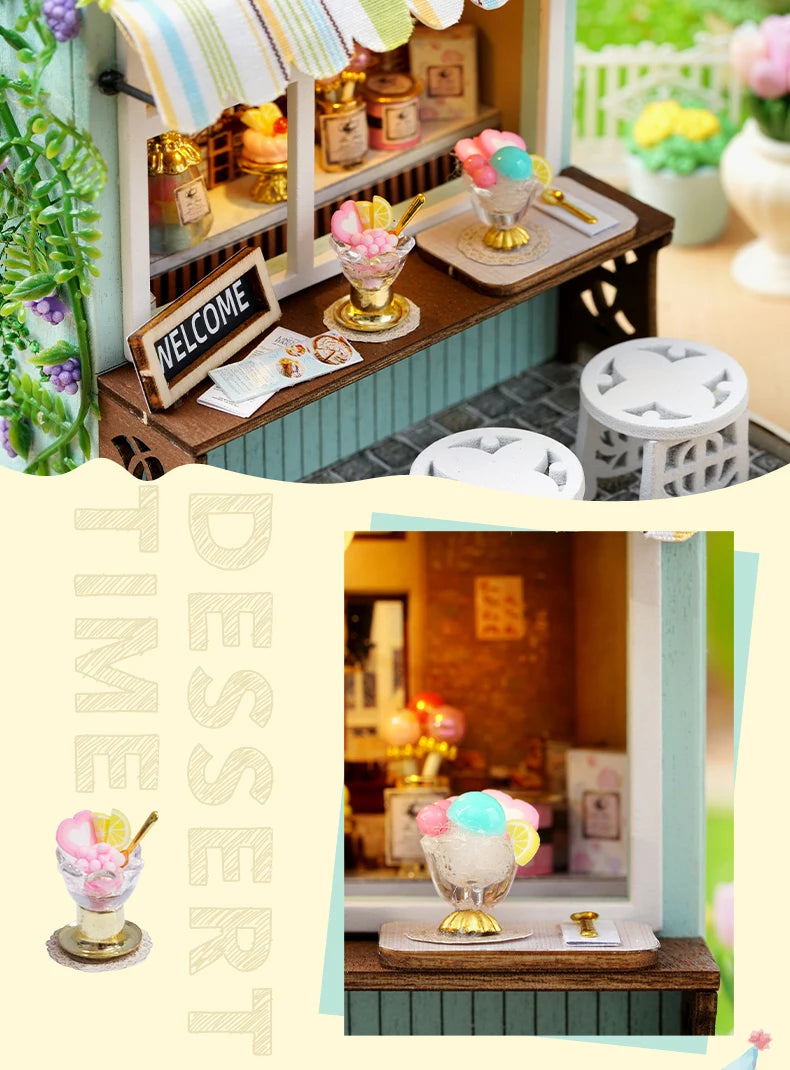 Mini Miniature Doll House DIY Small House Kit With Furniture Cover Making Room Toys Home Bedroom Decorations  Wooden DollHouse