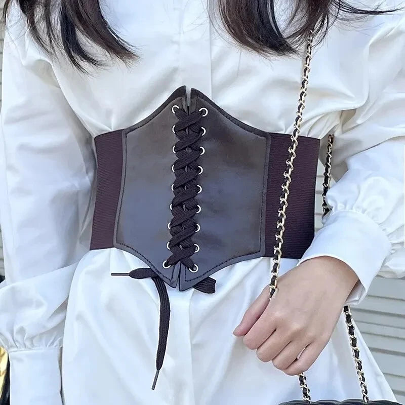 Elastic Loose Ladies Waist Belt Summer Versatile Decoration Dress Western Suit Coat Wide Waist Sealing Band Outerwear