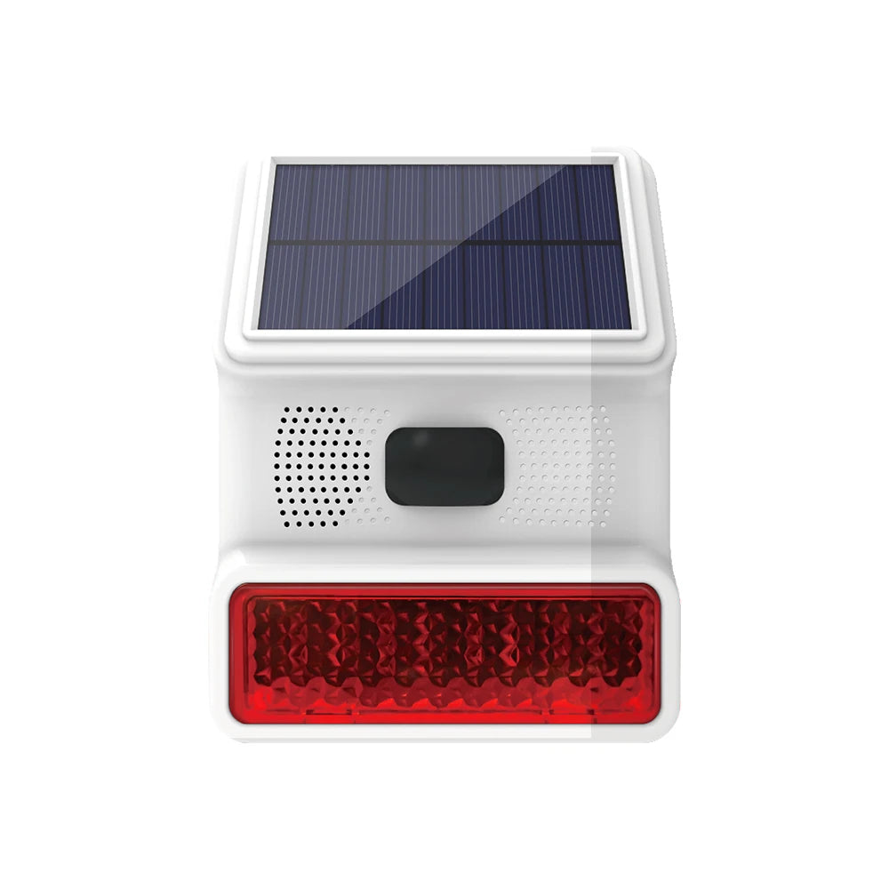 433MHz Solar Outdoor Waterproof Siren with LED Flashing Light Function as Home Garage Shed Alarm System