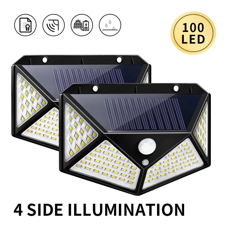 Solar Lights Outdoor Waterproof External LED Solar Lamp Motion Sensor Garden Lights Solar Power Sunlight Yard Wall Street Light