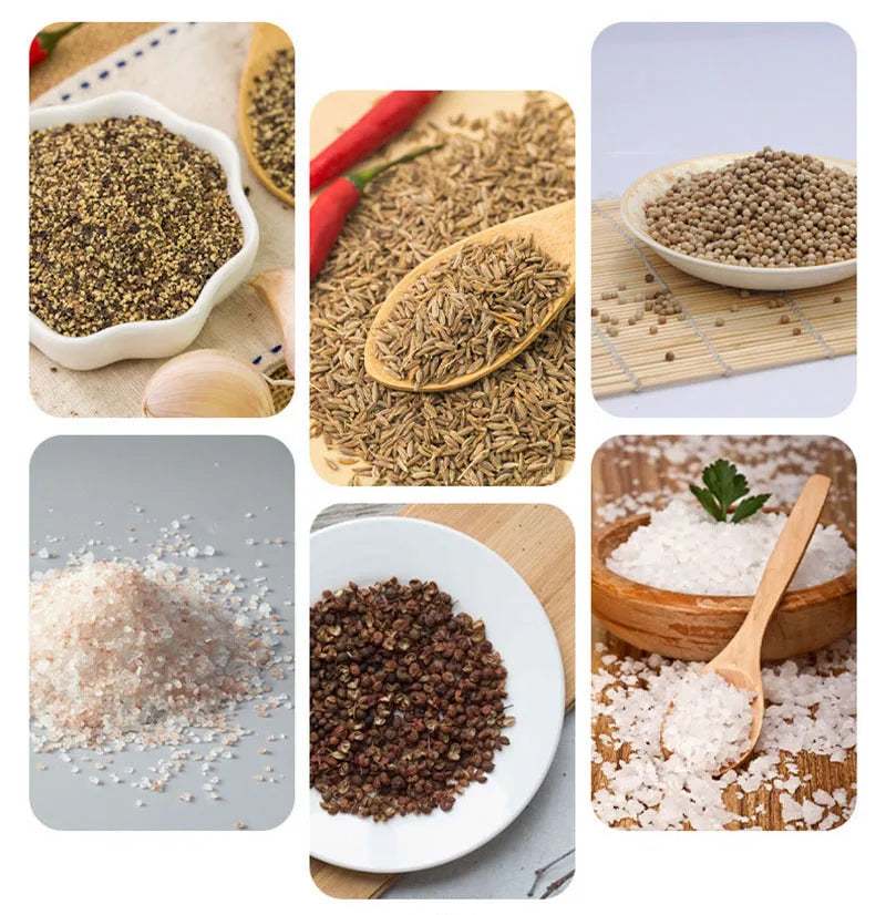 Electric Automatic Mill Pepper And Salt Grinder With Base Set Battery Powered With LED Light Adjustable Coarseness Kitchen Tool