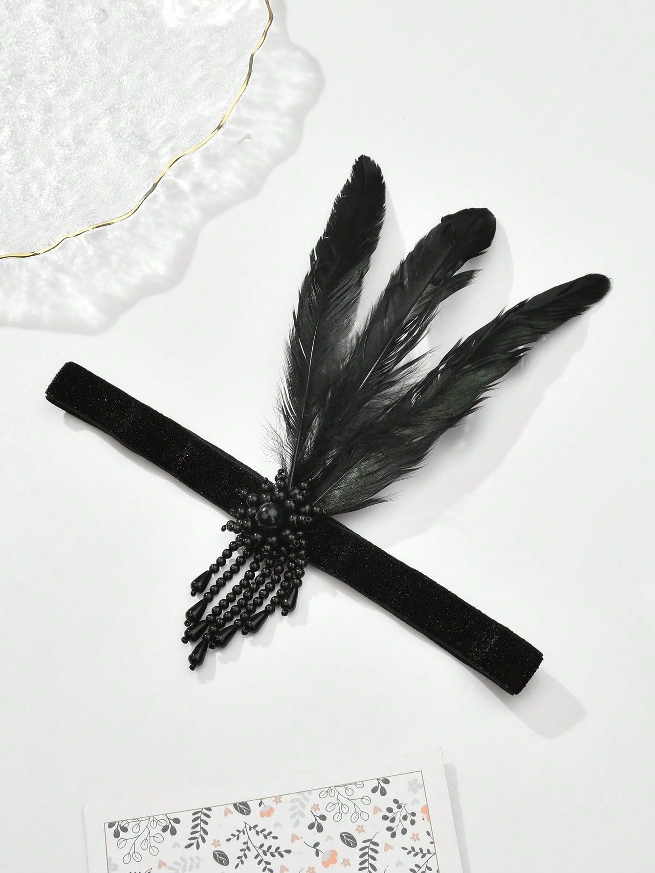 Headband 1920s Makeup Ball Decoration Feather Headband Gatsby Single Party Ladies Headwear Dress Up Feather Headband