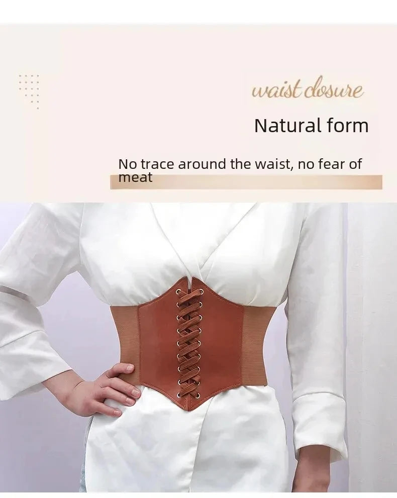 Elastic Loose Ladies Waist Belt Summer Versatile Decoration Dress Western Suit Coat Wide Waist Sealing Band Outerwear