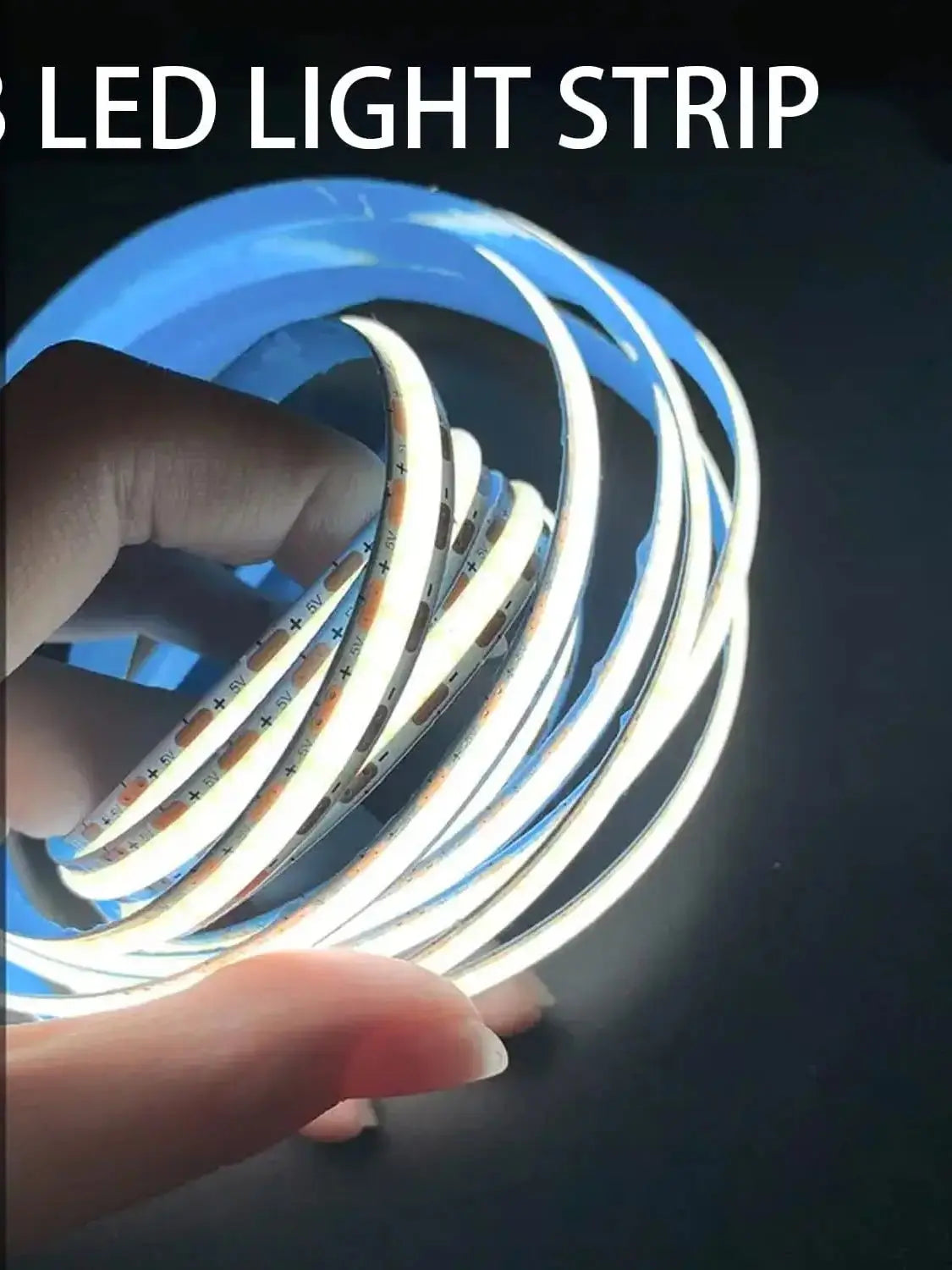 1M-5M USB LED Strip Light 5V 320LEDs/M COB Touch Sensor Dimmable Lamp Tape DIY TV Mirror Backlight Kitchen Room Night Lighting