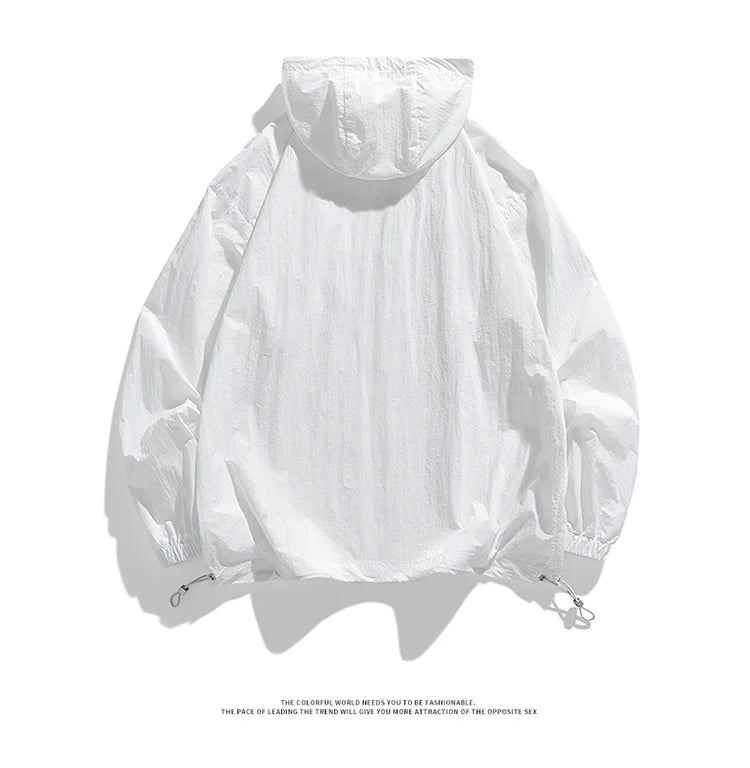 UPF50+Sunscreen Jacket 2024 New Loose and Thin Breathable UV Protection Hooded windbreaker Summer Men's Sunscreen Clothing
