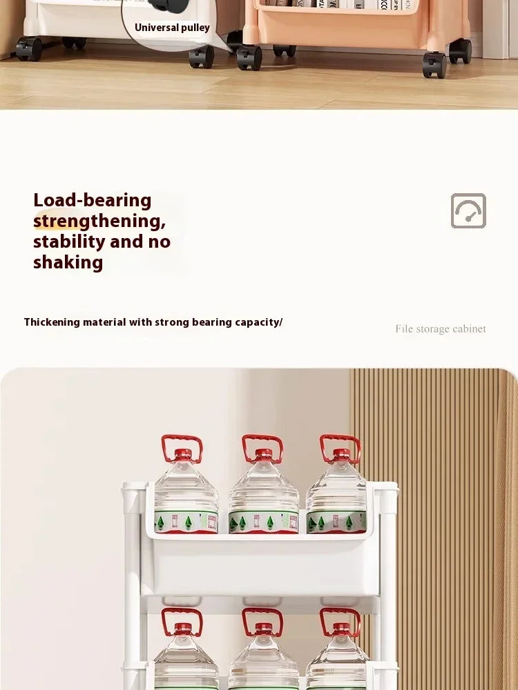 Rack Trolley Bookshelf Kitchen Storage Rack Kitchen Corner Narrow Slit Storage Cabinet Bathroom Living Room Snacks Rack