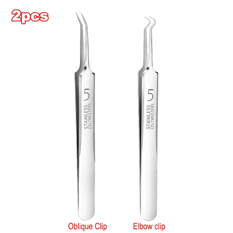 German Ultra-fine No. 5 Cell Pimples Blackhead Clip Tweezers Beauty Salon Special Scraping & Closing Artifact Acne Needle Tools