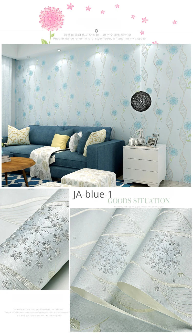 Floral Wallpaper Self-adhesive Warm Girl Bedroom 3d Thickening Wall Decoration Stickers Living Room Restaurant Sofa Background