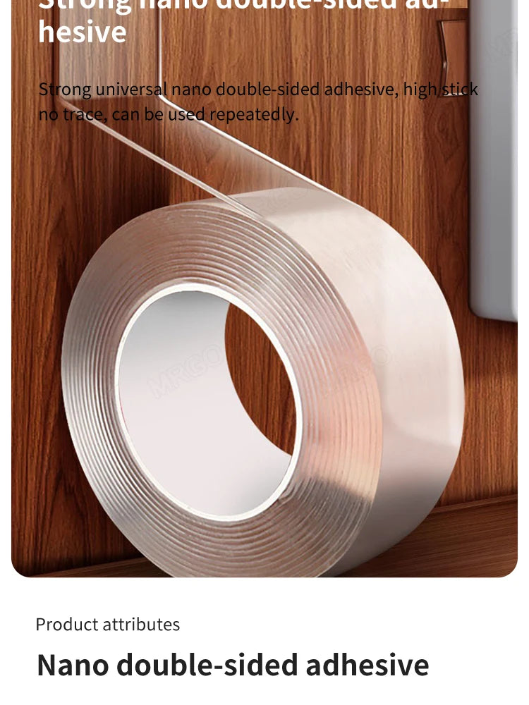 Nano Double Sided Adhesive Waterproof Transparent Reusable Acrylic Double Side Adhesive Suitable For Home Bathroom Decoration