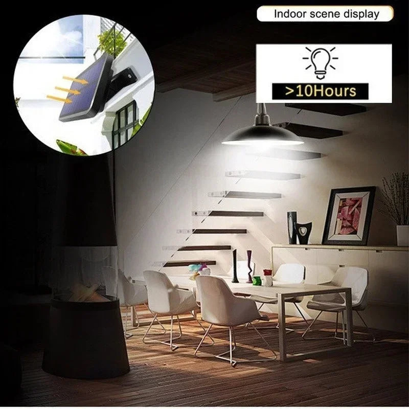 2/1 Head Solar Pendant Light Remote Outdoor Lamp Waterproof Power Garden Chandelier Indoor Garden Yard Shed Barn LED with Remote
