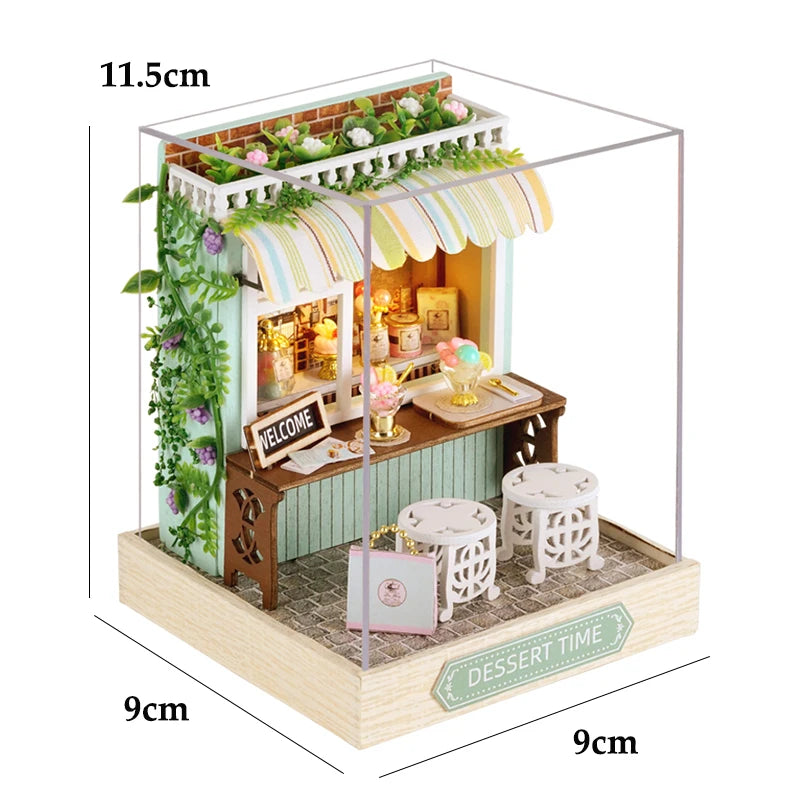 Wooden Miniature Doll House DIY Small House Kit 3D Puzzle Assemble Building Model Home Bedroom Decoration With Furniture Gifts