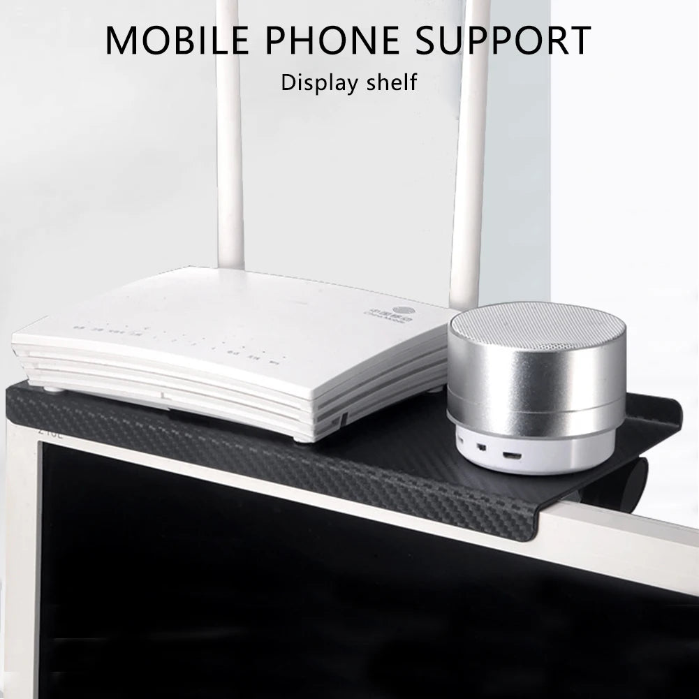 TV Screen Top Shelf Adjustable Computer Monitor Desktop Display Stand Storage Rack Holder Home Office Organizer