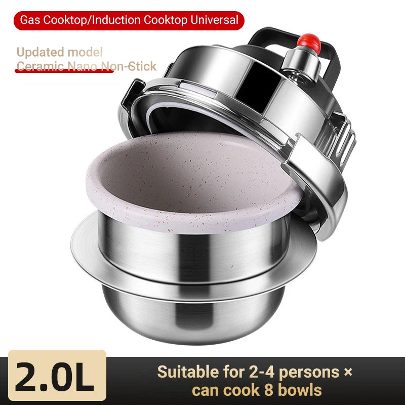 0.8-2L outdoor small pressure cooker camping 304 stainless steel portable kitchen rice cooker cooking tools pressure cooker