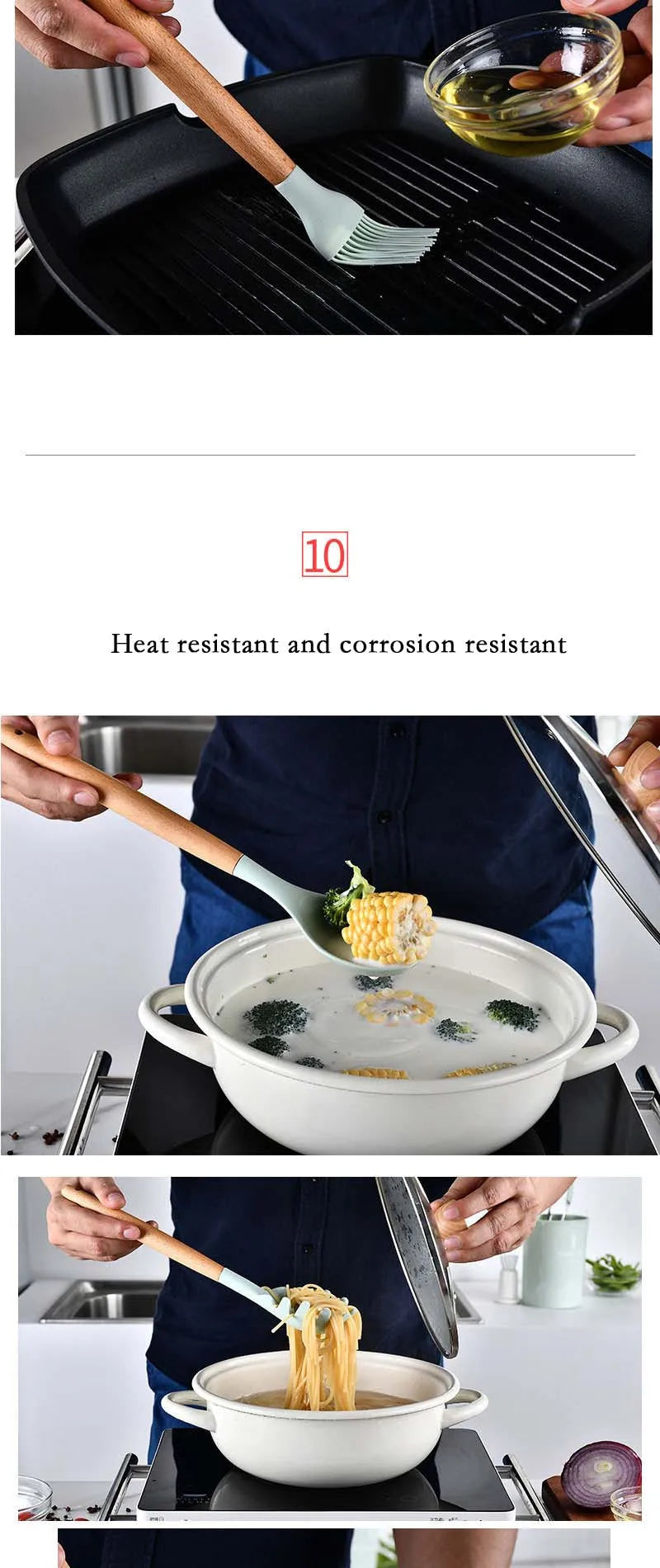 Heat Resistant Silicone Kitchenware Cooking Utensils Set Kitchen Non-Stick Cooking Utensils Baking Tools With Storage Box Tools