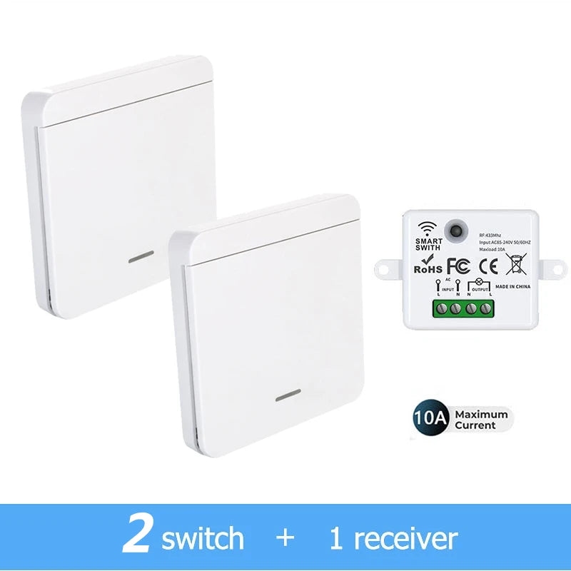 Wireless Smart Wall Switch RF 433Mhz Interruptor Light Switch Remote Control 86 Panel Receiver For Lamp Home Decoration